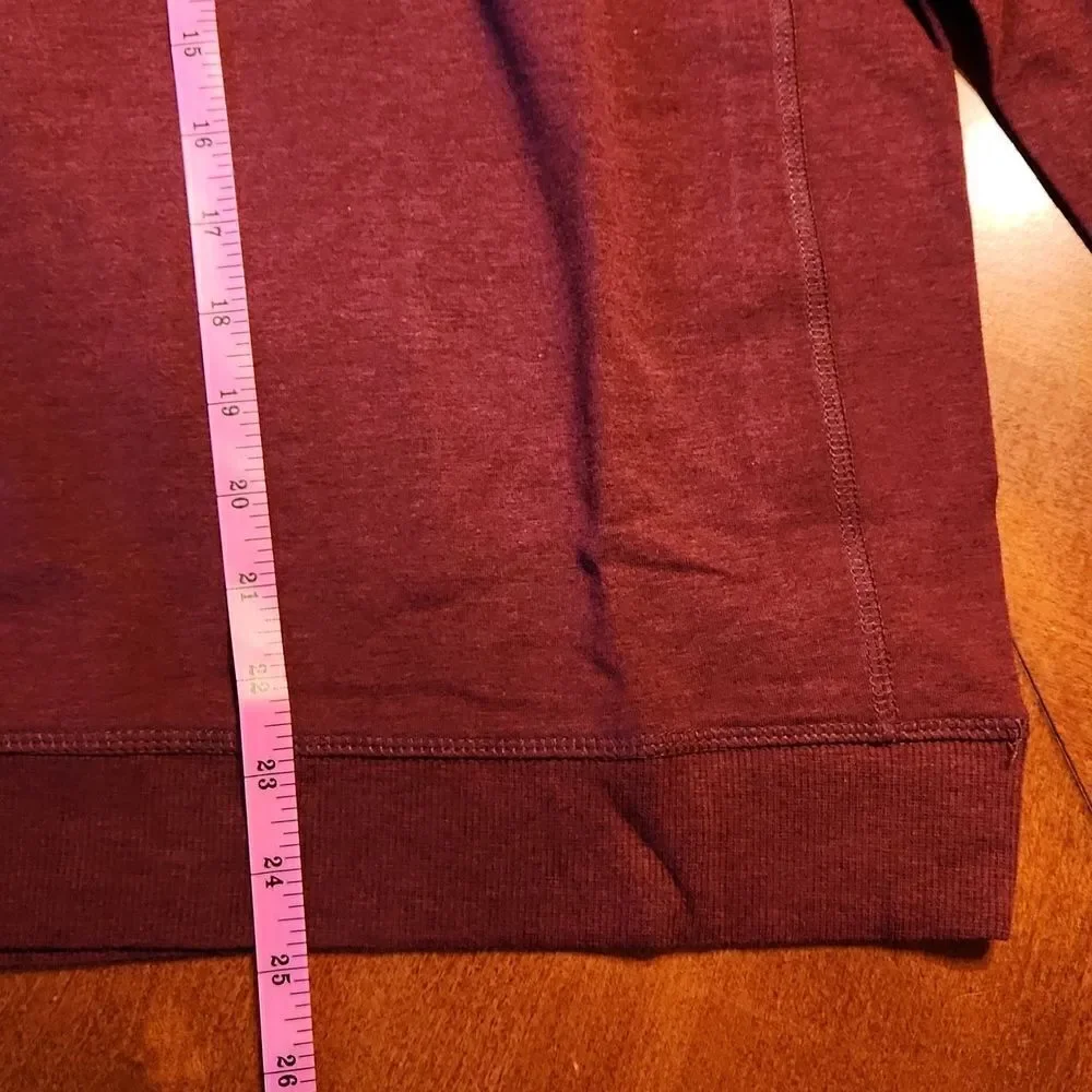 Flag & Anthem Mock Neck Quarter Zip Up Midweight Sweater, Small, Maroon